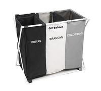 Cesto para Ropa Sucia, Bolsas para La Colada, Plegable, con 3 Compartimiento Organizador Lavandería, Cocina, Dormitorio, Clasificador, Contenedor, Lavado Cesta Tela