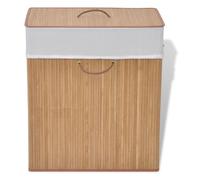Cesto para ropa sucia con tapa y asas natural 60x52x32 cm