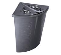 BranQ - Cesto esquinero de cebra para ropa sucia, 45 L, color gris