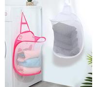 Cesto ropa sucia bebe niña, 2 piezas cesto ropa sucia plegable pop-up cesto para ropa cesta de lavandería colgante para guarderías infantiles, juguetes y almacenamiento de ropa (Rosa + blanco)