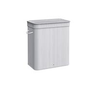 SONGMICS Cesto Ropa Sucia con Tapa, Cesta Ropa Sucia de Bambú, Bolsa Interior Extraíble y Lavable a Máquina, con Asas, 100 L, para Lavandería, Dormitorio, Sala de Estar, Gris Paloma LCB063G01