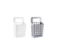 Cesto Ropa Sucia Plástico Blanco 27x16x46cm para Colgar pared | Soporte de Almacenamiento Colgante, Cesta Almacenaje Colgar Plastico, Drenaje Inferior, Gancho Giratorio, Dormitorio