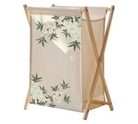 Cesto Ropa Sucia Plegable, Canasta Ropa Sucia Decorativo con Estampado, Cesto para Toallas, Cesta Colada de Madera para Dormitorio/Hogar