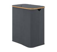 Cesto ropa sucia rusko con 3 bolsas extraíbles bambú oxford 600d 69 x 57 x 37 cm - gris oscuro [en.casa]