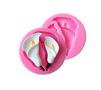 Cestony 2 moldes de silicona con diseño de flores de lirio de cala para manualidades, pasteles, fondant, galletas, jabón, azúcar, pudín, chocolate, caramelos duros, postres, decoración de velas