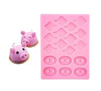 Cestony Moldes de silicona con forma de orejas de nariz de cerdo para manualidades, pasteles, fondant, galletas, jabón, azúcar, pudín, chocolate, caramelos duros, postres, decoración de velas