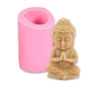 Cestony Moldes de silicona para velas en forma de Buda 3D para hacer velas, pilar de resina, velas de yeso, cera de arcilla, adorno de coche, estatua de resina fresca (B)