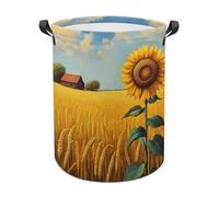 Cestos de Lavandería Campo de maíz de la casa de campo de otoño 34x42cm | Plegable Cesta Colada Grande Cesto de Ropa para Familiar Hotel