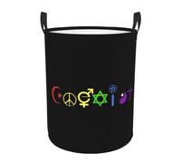 Cestos Para La Colada Coexistir Arcoíris Laundry Basket Impermeable Cesto De Ropa Sucia Con Asas Cesto De Almacenamiento Para Apartamento Dormitorio 40X50Cm