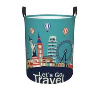 Cestos Para La Colada Vamos A Viajar Cesta De Lavandería Ligero Cesto De Ropa Sucia Juguetes Laundry Basket Para Baño Dormitorio Lavandería 40X50Cm