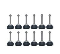 CETEOR pies niveladores de Muebles, Juego de 10 Piezas de Copas for pies Ajustables, Base de Goma sólida, pies con bisagras, Patas for Muebles, pies niveladores(60*m16*150mm)