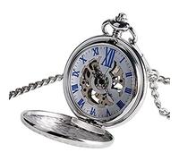 CETEOR Relojes de Bolsillo para Hombres, Reloj de Bolsillo for Hombre de Acero Vintage Liso, Reloj de Bolsillo mecánico Plateado for Hombre y Mujer