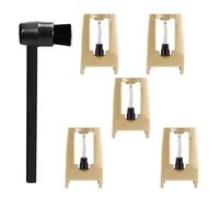 Cetfuro 5 unidades de reemplazo de agujas de tocadiscos con kit de cepillo de limpieza de lápiz, lápiz de aguja de tocadiscos para platinos