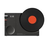 Cetfuro Altavoz Bluetooth de vinilo retro de alta calidad mini audio portátil reloj altavoz soporte tarjeta TF/AUX, negro