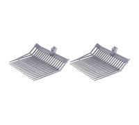 Cetfuro Cabezal de Repuesto de Horquilla para Estiércol, Cabeza de Horquilla, Rastrillo para Estiércol de Caballo, para Recoger Estiércol, Eliminación de Desechos Estable, Gris, 2 Piezas