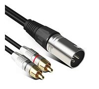 Cetfuro Cable RCA de Audio 2RCA Macho una XLR 3 Macho Cannon Amplificador Mezclador Enchufe AV Cable XLR una Dual RCA Cable 2M