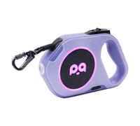 Cetfuro - Correa retráctil para perro con luz LED recargable, de nailon sólido de 16 pies para paseos nocturnos hasta 88 LB para mascotas, color morado