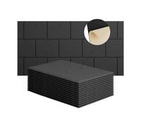 Cetfuro Paquete de 15 Paneles de Pared Acústicos de 12x8x4 Pulgadas, Panel Absorbente de Sonido Autoadhesivo, para Estudios de Grabación Negro