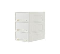 Cetomo 14L*3 Cajones de Almacenamiento de Plástico, Organizadores para Escritorio de Oficina, Caja de Almacenamiento, Torre Apilable para Cosméticos, PP, Duradero, Blanco, 14L-3 Unidades