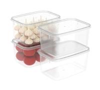 Cetomo 4 recipientes de almacenamiento de alimentos, aptos para microondas, congelador y lavavajillas, cajas de almuerzo, contenedores organizadores de refrigerador con tapa