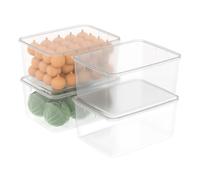 Cetomo 4 recipientes de almacenamiento de alimentos de 10 litros, aptos para microondas, congelador y lavavajillas, loncheras, contenedores organizadores de refrigerador con tapa