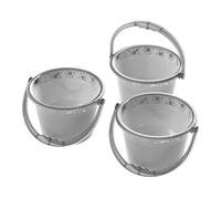 Cetomo 5.5L*3 Cubeta de Plástico con Mango, Cubetas de Agua Mate con Diseños Florales, Recipiente para Limpieza, Jardín, Baño, Polipropileno (PP), Sin BPA, Transparente Negro, 5.5L (Pack de 3)