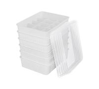 Cetomo Caja de almacenamiento de plástico con 15 compartimentos para ropa interior y calcetines con tapa, organizador de calcetines de lencería, organizador de cajones apilable con divisores, cesta