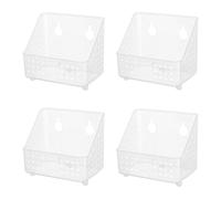 Cetomo Cestas colgantes de plástico con agujeros, cajas de almacenamiento montadas en la pared, organizadores de estante con ganchos, para baño, ducha, casa y cocina, paquete de 4 unidades