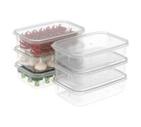 Cetomo Paquete 1.1L* 6 Contenedores de almacenamiento de alimentos Mantenga los contenedores frescos, aptos para el congelador y el lavavajillas - Fiambreras Bento apilables