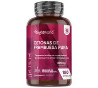 Cetonas de Frambuesa Pura 1200mg, 180 Cápsulas Veganas, 6 Meses de Suministro - Extracto de Fruta de Frambuesa, Sin Estearato de Magnesio ni OGM