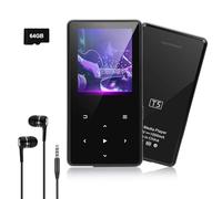 Cetoon 64GB MP3 Player con Bluetooth 5.3 - Reproductor de Música con Altavoz, Sonido HiFi, E-Book, Radio FM - Botones de Pantalla Táctil, Auriculares Incluidos