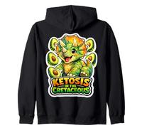 Cetosis en el Cretácico Lindo Dino Keto Humor Sudadera con Capucha