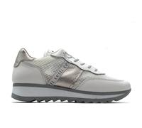 Cetti C-849 Zapato casual de piel y textil, cuña baja, cordón elástico, suela de goma, para señora