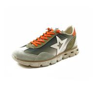 Cetti - Zapatilla Sneakers Deportiva Casual,de Piel y Tela,cordón elástico,Suela Decorada de Goma, para: Hombre Color: Kaki Talla:42