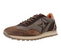 Cetti - Zapato Casual de Piel, Animal Print, Leopardo, cordón elástico, Suela de Goma, para: Mujer Color: Cacao Talla:38