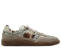 Cetti - Zapato Casual de Piel, Brillantes, Animal Print, cordón elástico, Suela de Goma, para: Mujer Color: Champagne Talla:39