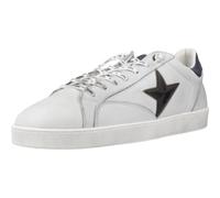 Cetti - Zapato Casual de Piel, Deportivo de Vestir con cordón elástico, Efecto Sucio, Suela de Goma, para: Hombre Color: Blanco Talla:41