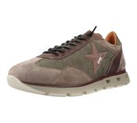 Cetti - Zapato Casual de Piel y Textil, Deportivo Informal con cordón elástico, Suela Alta de Goma, para: Hombre Color: Kaki Talla:40