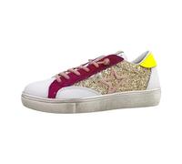 Cetti Zapatos de mujer Zapatos con cordones Blanco Casual, Napa Glitter White Platinum, 42 EU