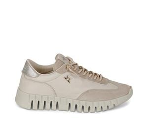 CETTI - Zapatos,Sneakers de Piel,Antelina,cordón elástico,Plataforma,Suela de Goma,Plantilla Extraible para: Mujer