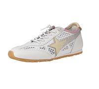 Cetti - Zapatos,Sneakers de Piel y Rejilla,cordón elástico,Plataforma,Plantilla Extraible,Suela de Goma para: Mujer Color: Blanco Talla:40