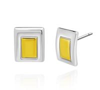 CETVLY Pendientes cuadrados gruesos de dos tonos para mujeres y hombres, aretes de botón geométricos rectangulares gruesos de plata dorada, grandes de acero inoxidable, joyería minimalista, grande,