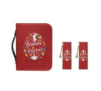 Ceudet AFlower - Funda de piel sintética para mujer, con asa duradera, para llevar la Biblia, para adolescentes y niñas, organizador multifuncional, Huevo de conejo de Pascua rojo, L-10.2"x7"x1.9"