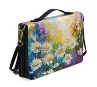 Ceudet AParrot - Bolsas para la Biblia para mujeres y niñas, funda de transporte de la Biblia ligera con correa y asa, marcapáginas, bolsa de iglesia, Margarita blanca, X-Large