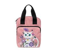 Ceudet Bolsas de Biblia con estampado de cielo nocturno para mujeres y hombres, bolsa de Biblia para niños y niñas, fundas de Biblia con asa y bolsillo para libros de la Biblia, Gato mariposa floral