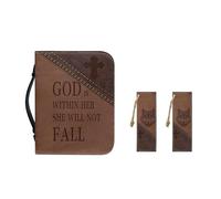 Ceudet Bolso de mano de piel sintética para mujeres y niñas, funda de almacenamiento de libros de la Biblia con asa duradera y marcapáginas, M-2XL, Cruz de lobo de Pascua, M-9.2"x6.3"x1.6"