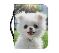 Ceudet Funda bíblica con estampado de búho azul para mujeres y hombres, funda de la Biblia con asa, impermeable, con asa y bolsa de Biblia con cremallera, bolsa de iglesia, Lindo perro., XX-Large