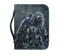 Ceudet Funda bíblica con estampado de búho azul para mujeres y hombres, funda de la Biblia con asa, impermeable, con asa y bolsa de Biblia con cremallera, bolsa de iglesia, Guerrero robot genial,