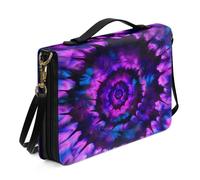 Ceudet Funda colorida para la Biblia con impresión AA, para mujeres y niñas, bolsa de iglesia con correas y asa superior, funda de transporte de piel sintética, Espiral morada y negra, X-Large