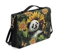 Ceudet Funda de Biblia extra grande para mujeres y hombres, cubierta de la Biblia para niños, fundas de la Biblia para mujeres y hombres con bolsillos protector de la Biblia, Panda girasol, M